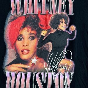 Whitney Houston T-Shirt Womens XS Black Cotton Short Sleeve Tee Casual‎ Ladies